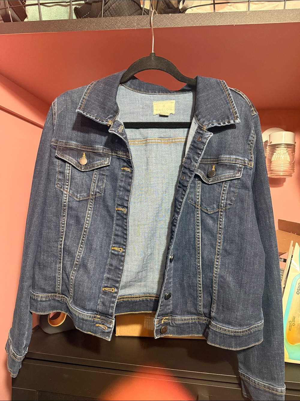 Caslon Dark Blue Denim Jacket with Chest Pockets